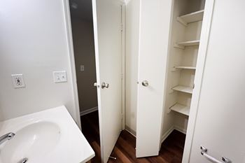 Linen closets in select apartments